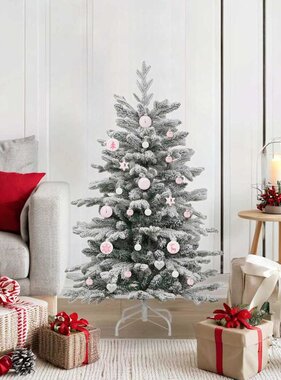 VidaXL Kerstbal Set 40 pcs Wit en Roze Kunststof