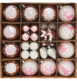 VidaXL Kerstbal Set 40 pcs Wit en Roze Kunststof