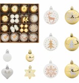 VidaXL Kerstbal Set 40 pcs Goud en Rood Kunststof