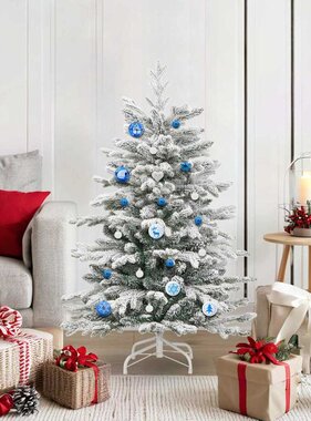 VidaXL Kerstbal Set 40 pcs Blauw en Wit Kunststof