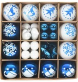VidaXL Kerstbal Set 40 pcs Blauw en Wit Kunststof