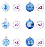 VidaXL Kerstbal Set 40 pcs Blauw en Wit Kunststof