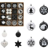 VidaXL Kerstbal Set 40 pcs Zwart en Wit Kunststof