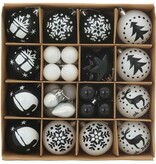 VidaXL Kerstbal Set 40 pcs Zwart en Wit Kunststof