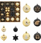 VidaXL Kerstbal Set 40 pcs Zwart en Goud Kunststof