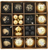 VidaXL Kerstbal Set 40 pcs Zwart en Goud Kunststof