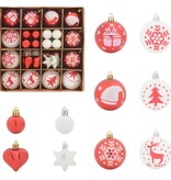 VidaXL Kerstbal Set 40 pcs Rood en Wit Kunststof