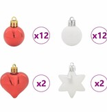 VidaXL Kerstbal Set 40 pcs Rood en Wit Kunststof