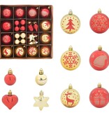 VidaXL Kerstbal Set 40 pcs Goud en Rood Kunststof
