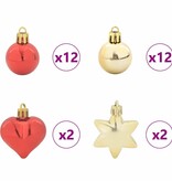 VidaXL Kerstbal Set 40 pcs Goud en Rood Kunststof