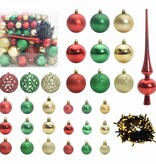 VidaXL Kerstbal Set met 300 LED 120 pcs Multikleur Kunststof