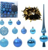 VidaXL Kerstbal Set met 300 LED 120 pcs Blauw Kunststof