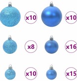 VidaXL Kerstbal Set met 300 LED 120 pcs Blauw Kunststof