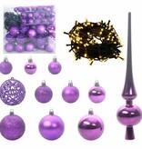 VidaXL Kerstbal Set met 300 LED 120 pcs Lila Kunststof