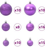 VidaXL Kerstbal Set met 300 LED 120 pcs Lila Kunststof