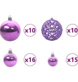 VidaXL Kerstbal Set met 300 LED 120 pcs Lila Kunststof