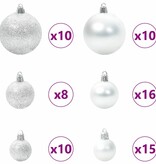 VidaXL Kerstbal Set met 300 LED 120 pcs Zilver Kunststof