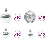 VidaXL Kerstbal Set met 300 LED 120 pcs Zilver Kunststof