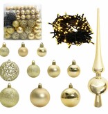 VidaXL Kerstbal Set met 300 LED 120 pcs Goud Kunststof