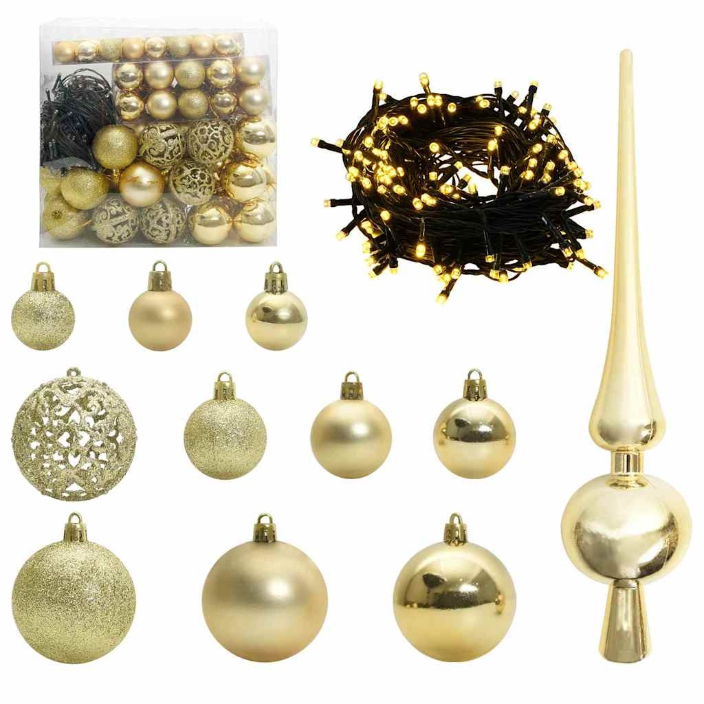 VidaXL Kerstbal Set met 300 LED 120 pcs Goud Kunststof