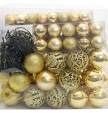 VidaXL Kerstbal Set met 300 LED 120 pcs Goud Kunststof