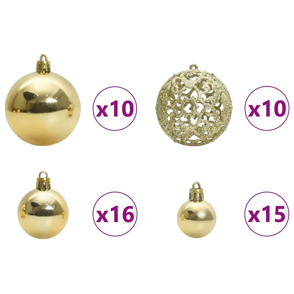 VidaXL Kerstbal Set met 300 LED 120 pcs Goud Kunststof