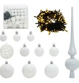 VidaXL Kerstbal Set met 300 LED 120 pcs Wit Kunststof