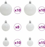 VidaXL Kerstbal Set met 300 LED 120 pcs Wit Kunststof
