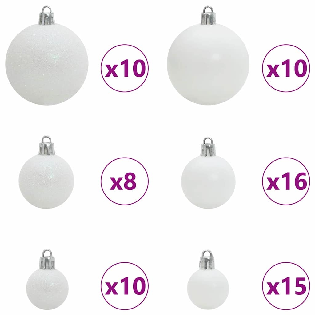 VidaXL Kerstbal Set met 300 LED 120 pcs Wit Kunststof