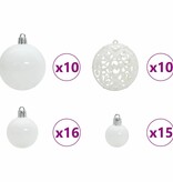 VidaXL Kerstbal Set met 300 LED 120 pcs Wit Kunststof