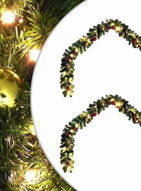 VidaXL Kerstkrans met 600 LED 2 pcs Groen PVC