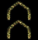 VidaXL Kerstkrans met 600 LED 2 pcs Groen PVC