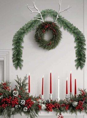 VidaXL Kerstkrans 2 pcs Groen 20 m PVC