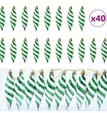 VidaXL Kerst Spiralvorm Bal 40 pcs Groen