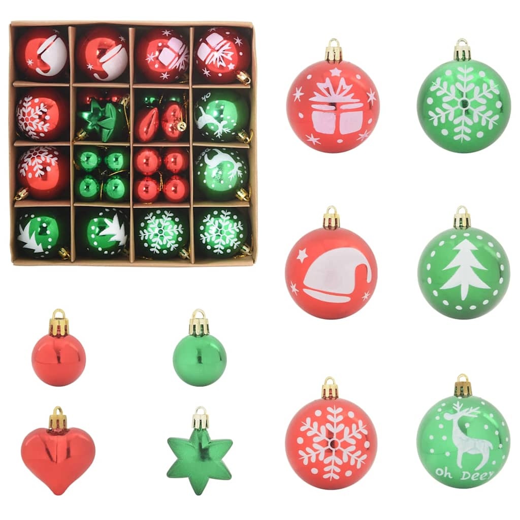 VidaXL Kerstbal Set 40 pcs Goud en Rood Kunststof