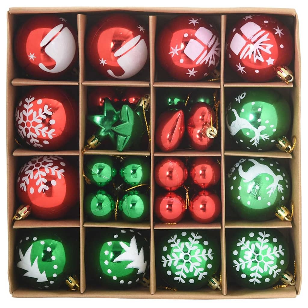 VidaXL Kerstbal Set 40 pcs Goud en Rood Kunststof