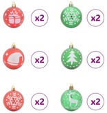 VidaXL Kerstbal Set 40 pcs Goud en Rood Kunststof