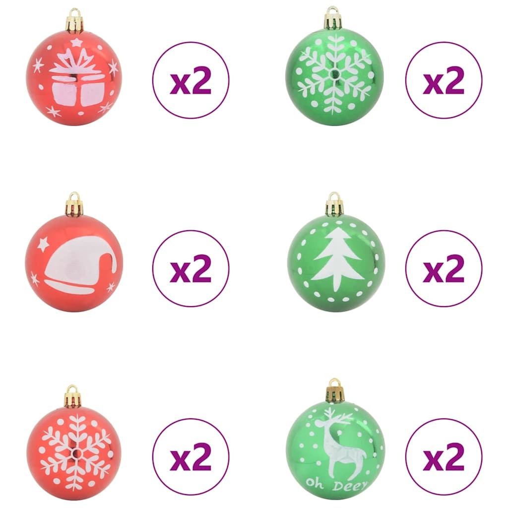 VidaXL Kerstbal Set 40 pcs Goud en Rood Kunststof