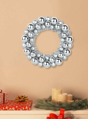 VidaXL Kerstbal Kransen 2 pcs Zilver 33 x 33 x 7 cm Polystyreen