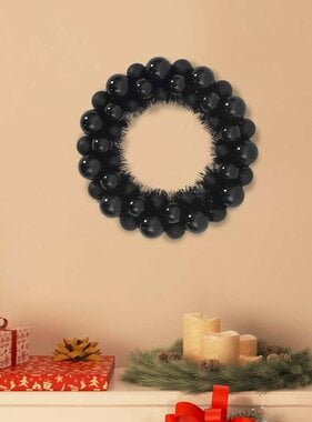 VidaXL Kerstbal Kransen 2 pcs Zwart 33 x 33 x 7 cm Polystyreen