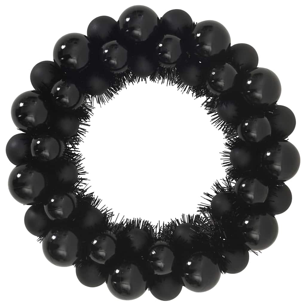 VidaXL Kerstbal Kransen 2 pcs Zwart 33 x 33 x 7 cm Polystyreen