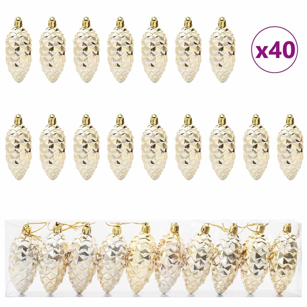 VidaXL Kerstdennenappeltje 40 pcs Goud