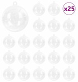 VidaXL Kerstbal Set 25 pcs Doorzichtig Ø 8 cm