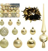 VidaXL Kerstbal Set met 150 LED 61 pcs Goud Kunststof