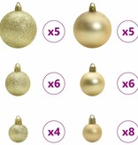 VidaXL Kerstbal Set met 150 LED 61 pcs Goud Kunststof