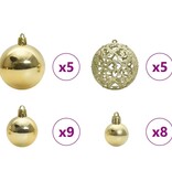 VidaXL Kerstbal Set met 150 LED 61 pcs Goud Kunststof