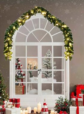 VidaXL Kerstkrans met 600 LED 2 pcs Groen PVC