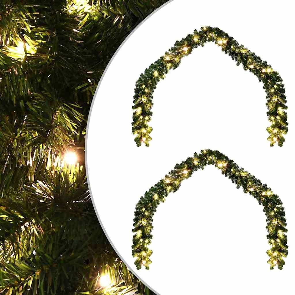 VidaXL Kerstkrans met 600 LED 2 pcs Groen PVC