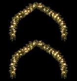 VidaXL Kerstkrans met 600 LED 2 pcs Groen PVC