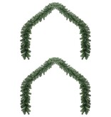 VidaXL Kerstkrans met 600 LED 2 pcs Groen PVC